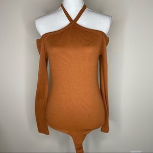 Flawless Cold Shoulder Long Sleeve Body Suit L